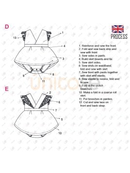 MOLDE VESTIDO CORTE PRINCESA BEBE 2304