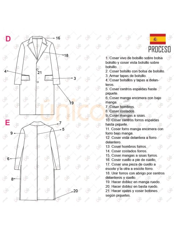 MOLDE ABRIGO CLASICO HOMBRE 2304