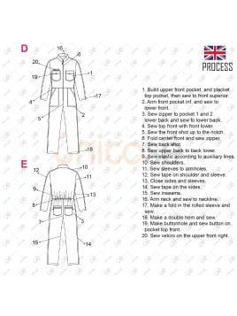 MOLDE OVEROL DE TRABAJO MUJER RT 2306