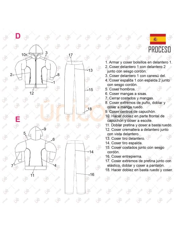 MOLDE BUZO ESCOLAR CORTES 2305