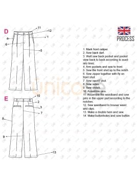 MOLDE PANTALON PALAZZO MUJER 2305