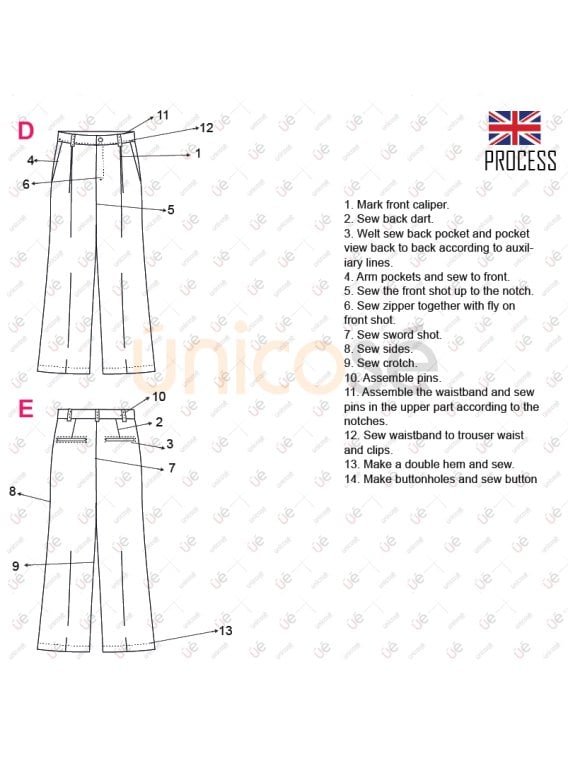 MOLDE PANTALON PALAZZO MUJER 2305