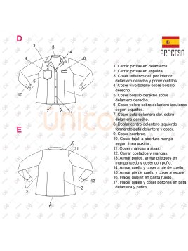 MOLDE BLUSA TRABAJO GUARDIA MUJER RT 2307