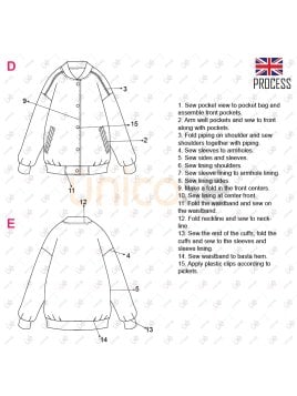 MOLDE CHAQUETA BOMBER NIÑO 2301