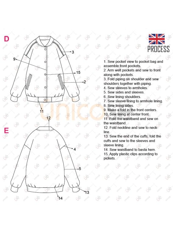 MOLDE CHAQUETA BOMBER NIÑO 2301