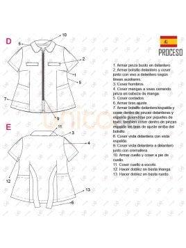 MOLDE BLUSA TRABAJO MUJER 2314