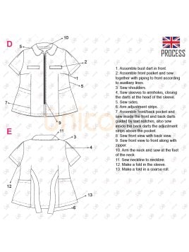 MOLDE BLUSA TRABAJO MUJER 2314