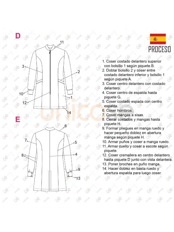 MOLDE TRABAJO BATA SANITARIA RT 2316