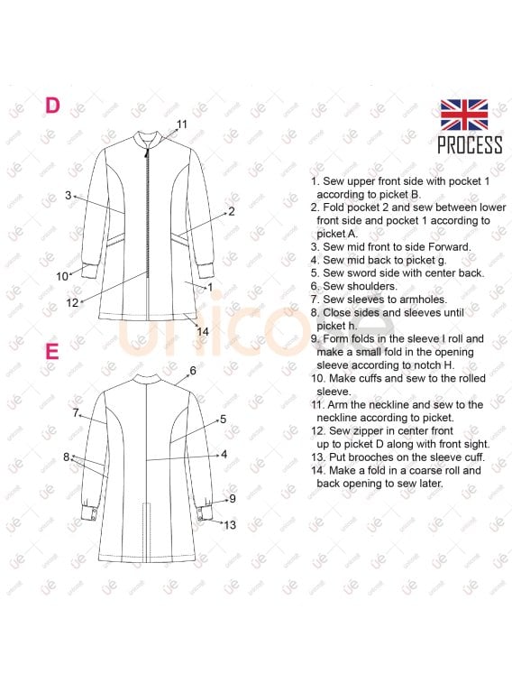 MOLDE TRABAJO BATA SANITARIA RT 2316