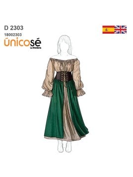 MOLDE DISFRAZ VESTIDO MEDIEVAL 2303