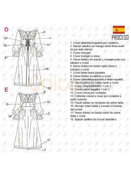 MOLDE DISFRAZ VESTIDO MEDIEVAL 2303