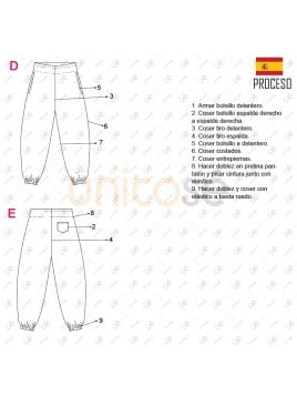 MOLDE PANTALON NIÑO JOGGING 2302