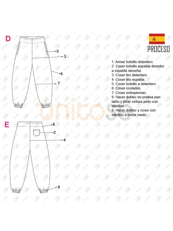 MOLDE PANTALON NIÑO JOGGING 2302