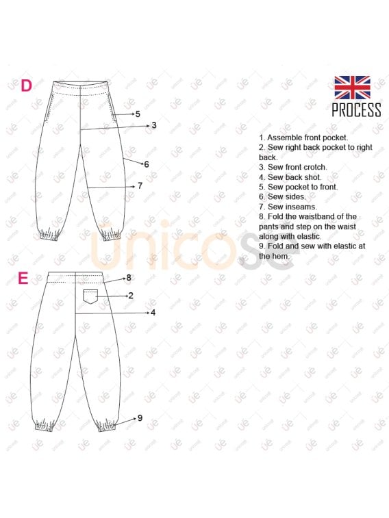 MOLDE PANTALON NIÑO JOGGING 2302