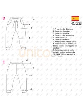 MOLDE PANTALON JOGGING NIÑO 2301