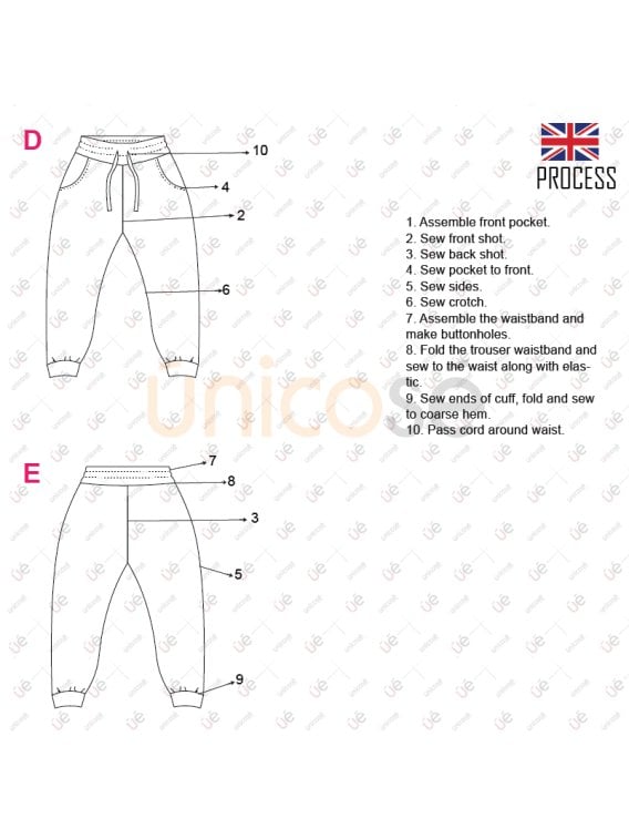 MOLDE PANTALON JOGGING NIÑO 2301