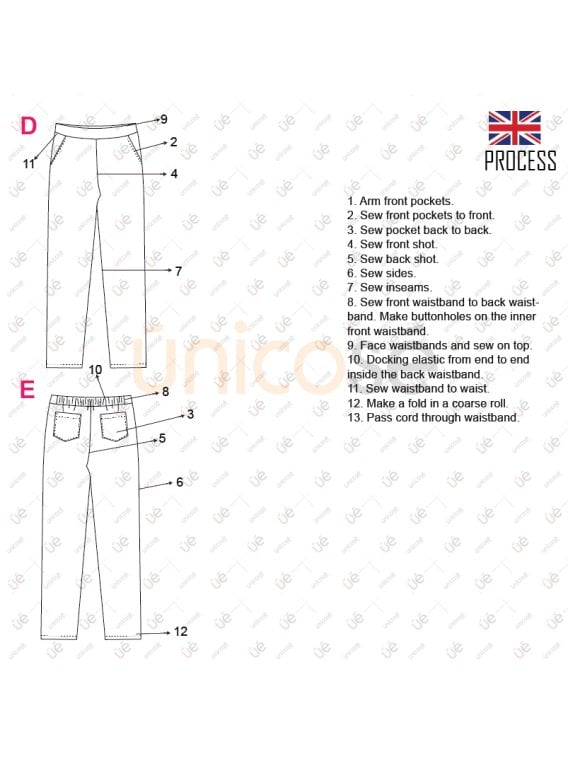 MOLDE PANTALON AJUSTADO MUJER 2307