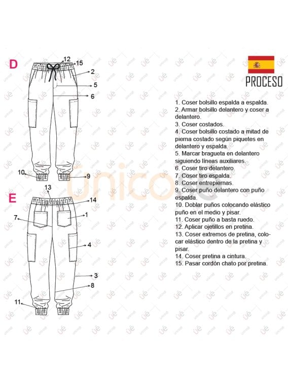 MOLDE PANTALON JOGGER MUJER 2306