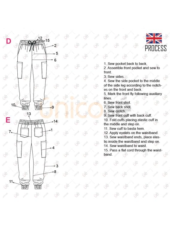 MOLDE PANTALON JOGGER MUJER 2306