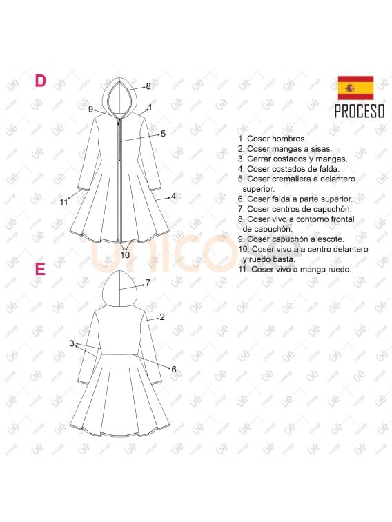 MOLDE ESCOLAR ABRIGO PLATO 2301