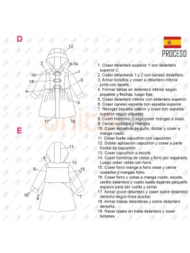 MOLDE CHAQUETA ABRIGO NIÑA 1205