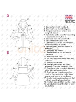 MOLDE CHAQUETA ABRIGO NIÑA 1205