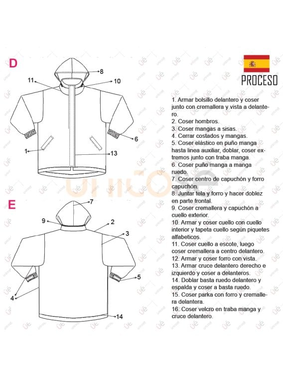 MOLDE PARKA BASICA HOMBRE 2302