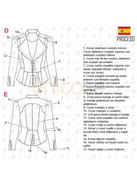 MOLDE CHAQUETA MILITAR NIÑA 0931IN