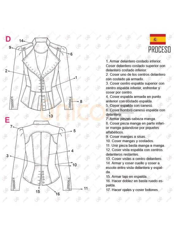 MOLDE CHAQUETA MILITAR NIÑA 0931IN