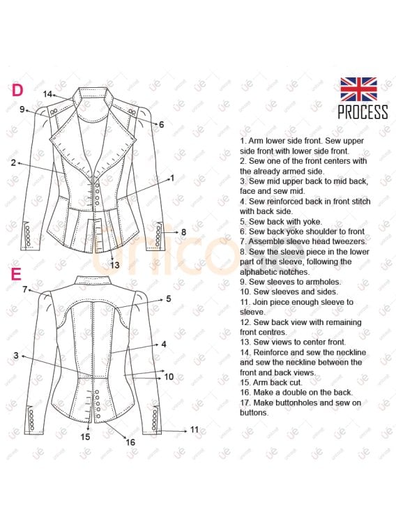 MOLDE CHAQUETA MILITAR NIÑA 0931IN