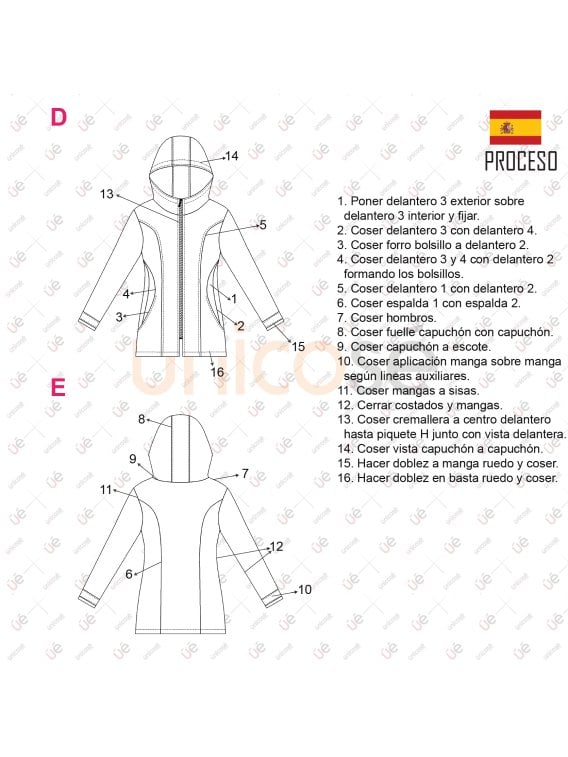 MOLDE CHAQUETA TRABAJO MUJER 2318