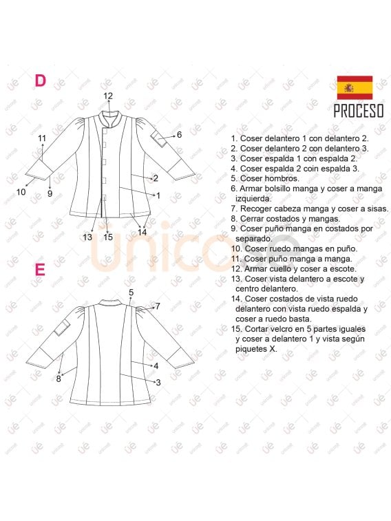 MOLDE CHAQUETA DE CHEF RT 23019