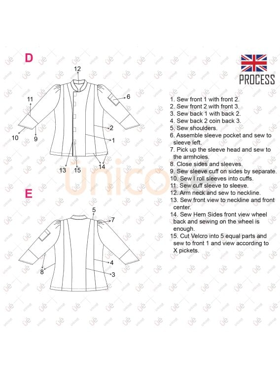 MOLDE CHAQUETA DE CHEF RT 23019