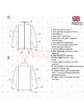 MOLDE CHAQUETA ESCOLAR CORTES 2305