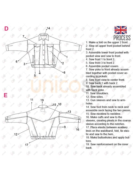 MOLDE CHAQUETA JEAN OVERSIZE HOMBRE 2308