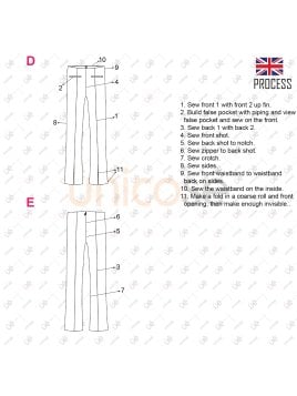 MOLDE PANTALON CORTE VERTICAL MUJER 2310