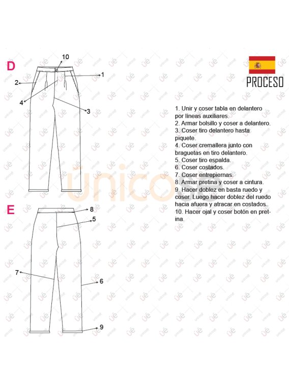 MOLDE PANTALON TORERO MUJER 2309
