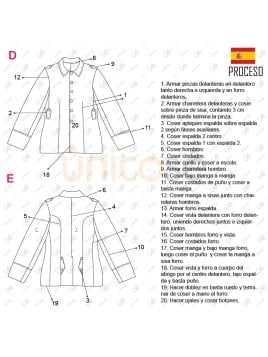 MOLDE CHAQUETA TIPO MILITAR RT 2321