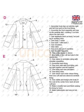 MOLDE CHAQUETA TIPO MILITAR RT 2321