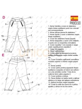 MOLDE PANTALON TIPO MILITAR RT 2323
