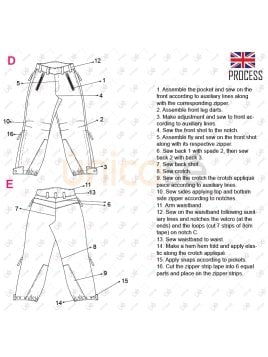 MOLDE PANTALON TIPO MILITAR RT 2323