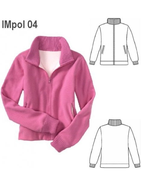 POLERON CUELLO TEJIDO NIÑA, BOLSILLOS DE