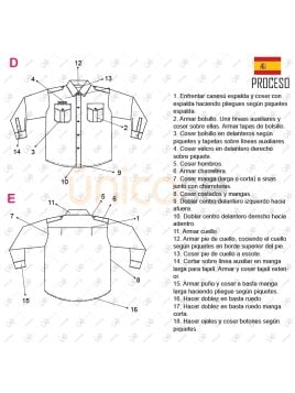 MOLDE TRABAJO CAMISA CARGO RT 2329