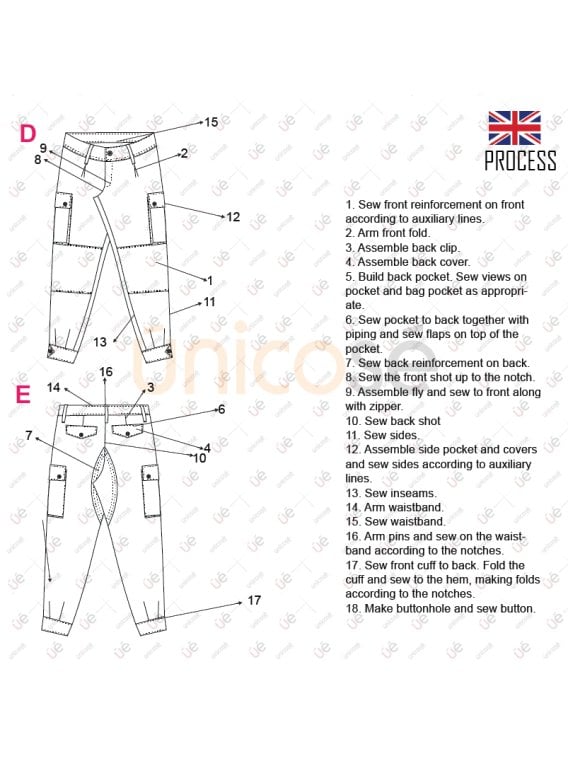 MOLDE PANTALON CARGO RT 2330