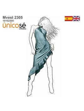 MOLDE VESTIDO ASIMETRICO MUJER 2305