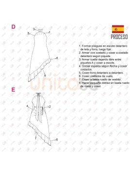 MOLDE VESTIDO ASIMETRICO MUJER 2305