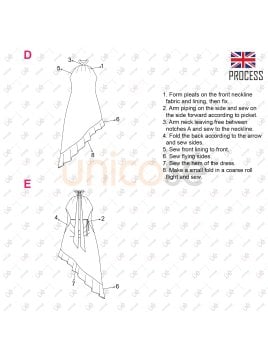 MOLDE VESTIDO ASIMETRICO MUJER 2305