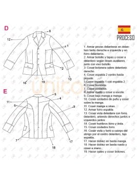 MOLDE CHAQUETA TIPO MILITAR RT 2325