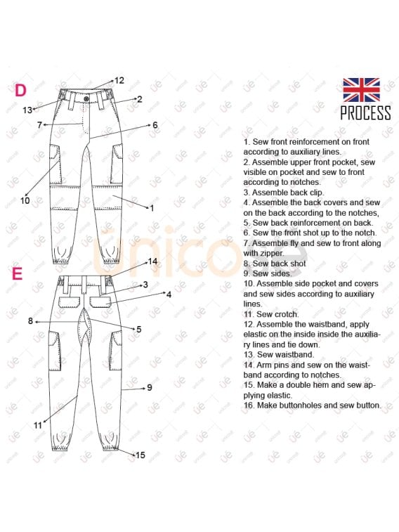 MOLDE PANTALON TIPO POLICIA MUJER RT 2328