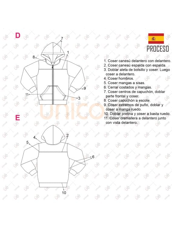 MOLDE CHAQUETA ESCOLAR CORTES 2306